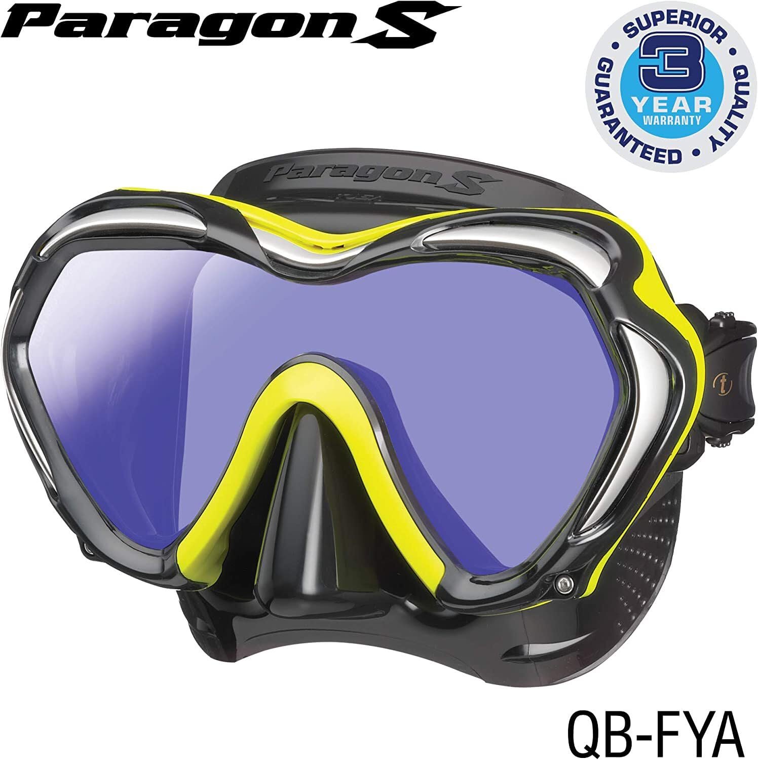 Маска для дайвінгу TUSA Paragon S Однолінзова UV-фільтр Professional (M1007S) Чорний, фото №3