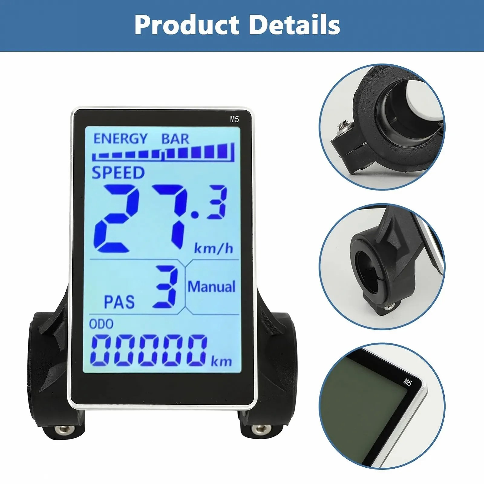 Велокомпьютер Yosoo Health Gear LCD IPX6 24 В - 60 В 6-core 2.2 см, фото №6