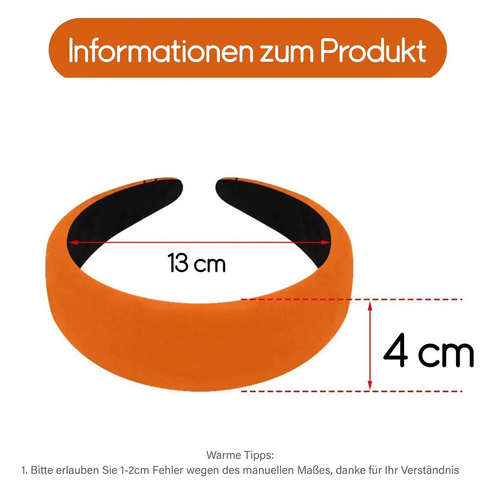 Обруч на Голову Помаранчева Аксесуар для Волосся, фото №2