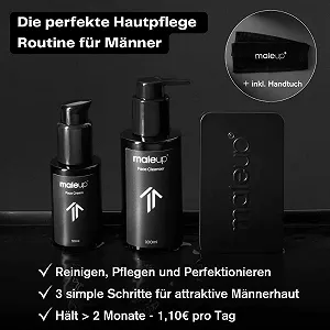 Набір для початківців для чоловіків Dark - Очищуючий засіб для обличчя, Крем для обличчя, 2 x Консилер, Натуральний макіяж synthetic.ua - Фото 1