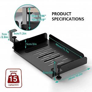 Подставка для ноутбука из углеродистой стали с нескользящей текстурированной поверхностью и отделениями для организации кабелей synthetic.ua - Фото 1