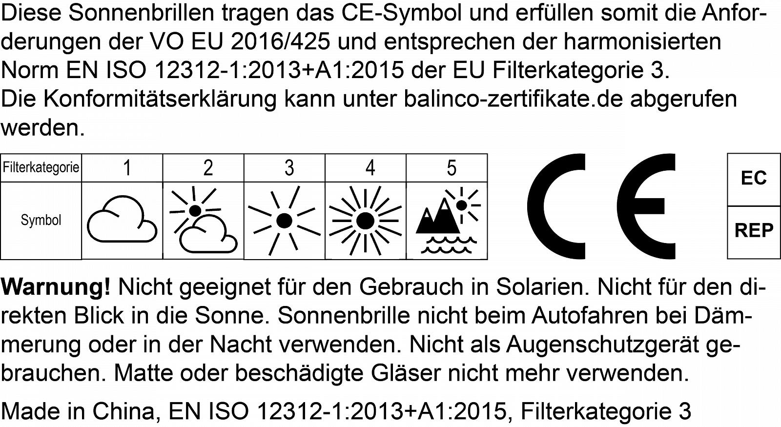 Сонцезахисні окуляри Balinco UV400 CAT 3 CE Rubber з пружинними шарнірами для чоловіків і жінок, фото №2