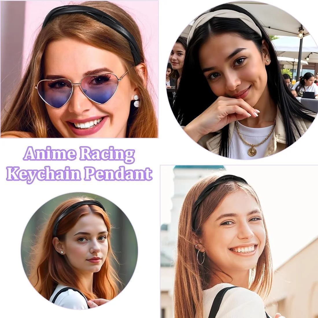 Набір жіночих обручів на голову зі шкіри, 3 шт., фото №5