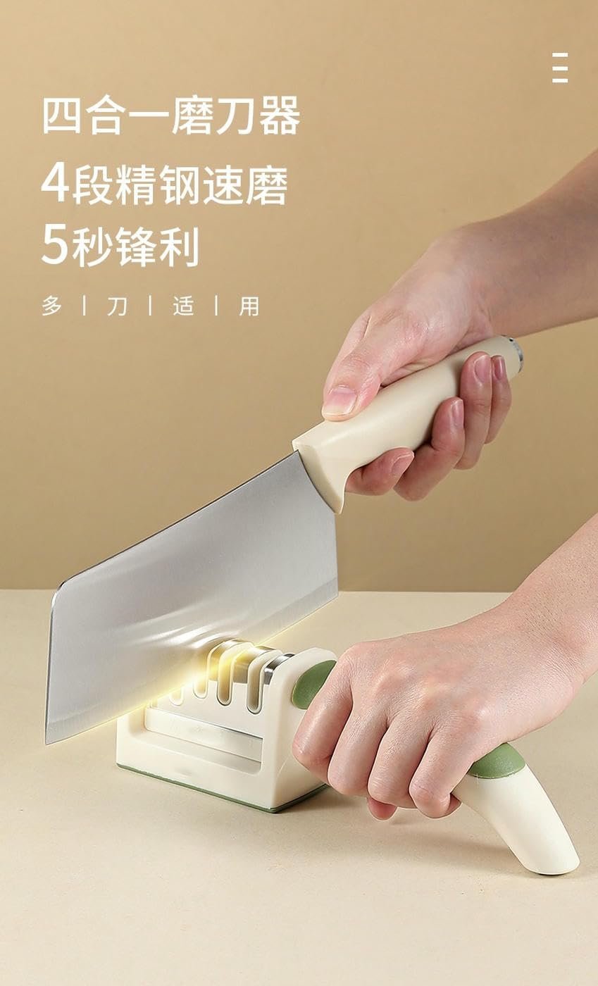 Точилка для кухонних ножів ручна швидка з ергономічною ручкою, фото №7