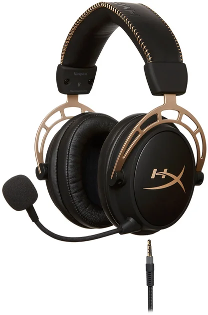 Геймерські дротові навушники HyperX Cloud Alpha / Golden-black, фото №2