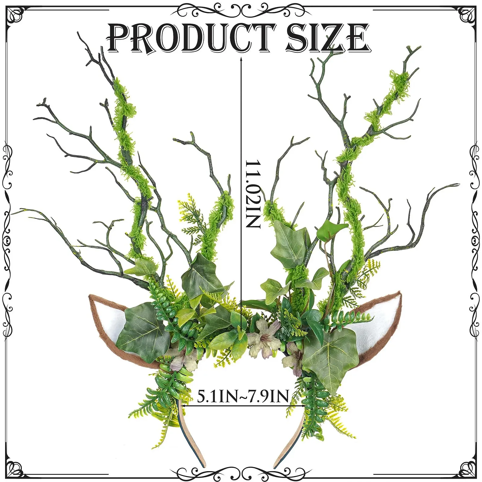 Обруч для волосся Гілка Зелений MOSTORY, фото №4