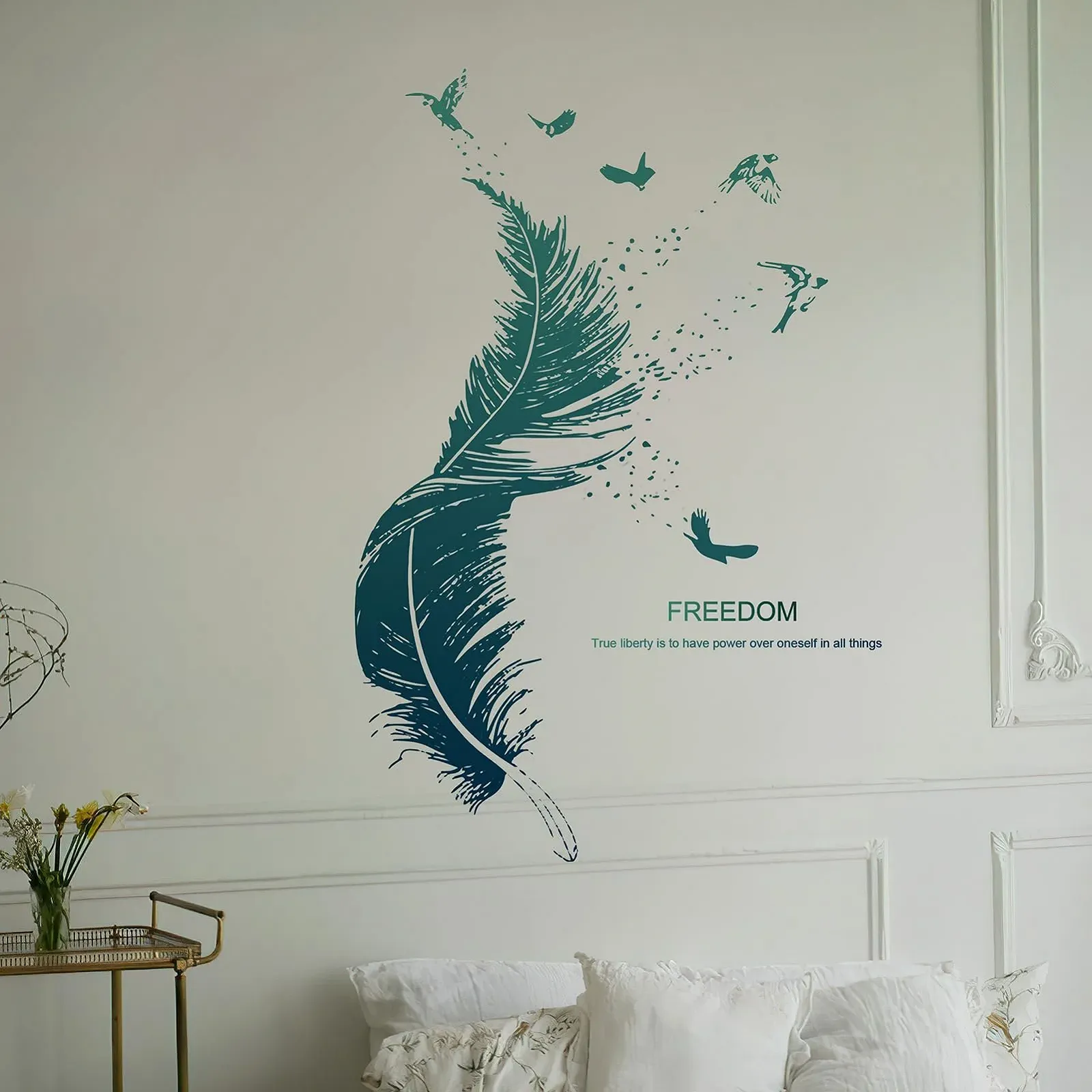 Наклейка на стену Feather 30 x 90 см Синяя, фото №5