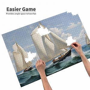 Деревянный пазл Sailboat Ship Landscape 1000 деталей 70 x 50 см synthetic.ua - Фото 1