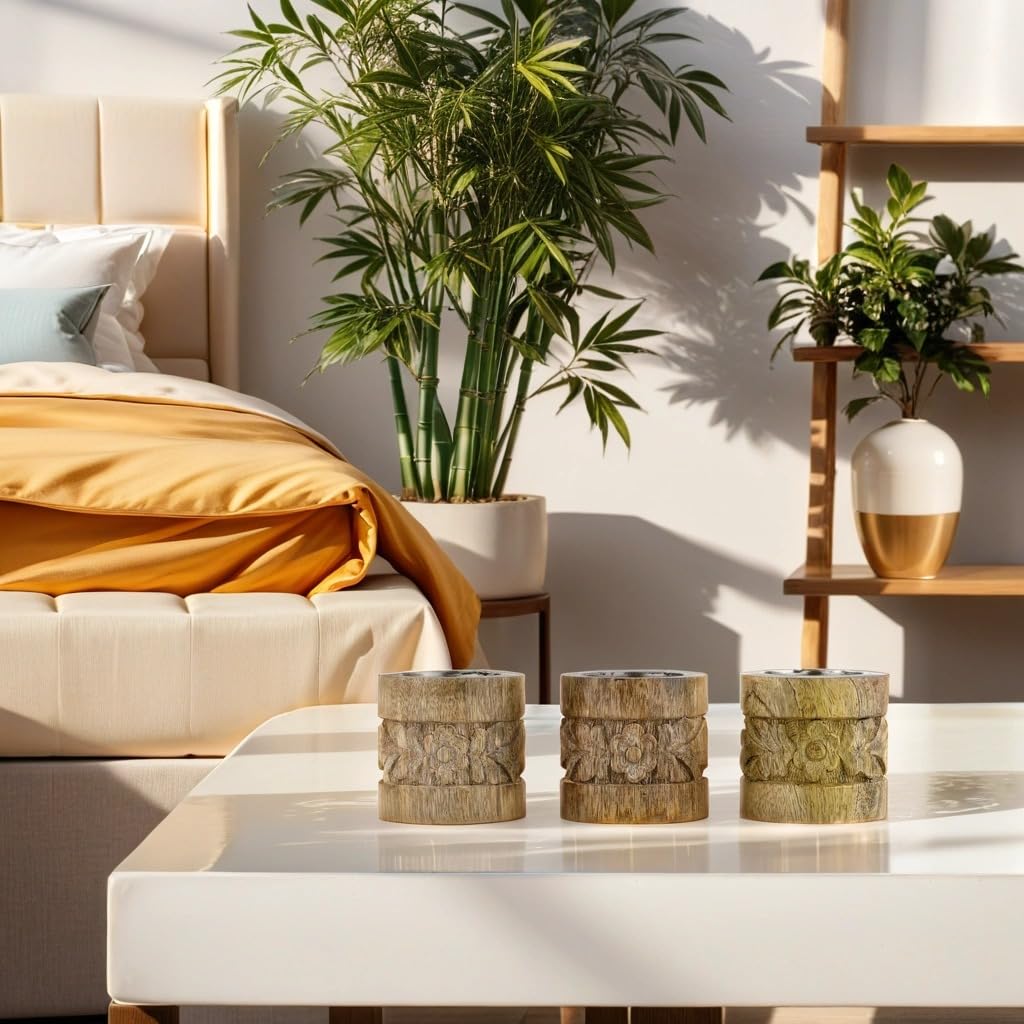 Підсвічники Luja Marrakech Boho Carved Wood 7.5 cm великі набір 3 штук декоративні, фото №6 Підсвічники Luja Marrakech Boho Carved Wood 7.5 cm великі набір 3 штук декоративні, фото №6