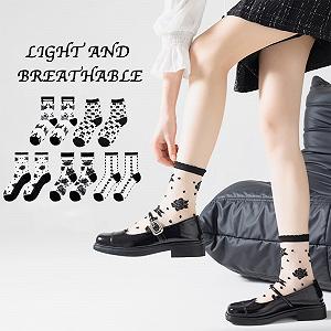 Носки Прозрачные Винтажные Нейлоновые чулки Черный, One size fits all synthetic.ua - Фото 1