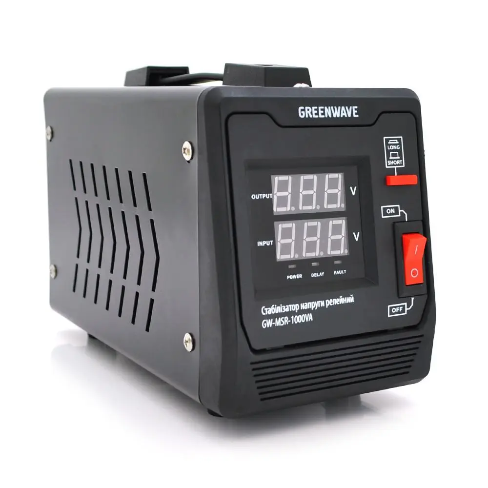 Стабілізатор напруги релейний Green Wave Mauser 1000VA 1xShuko DC140-260V, AC220±8%, BOX, фото №1