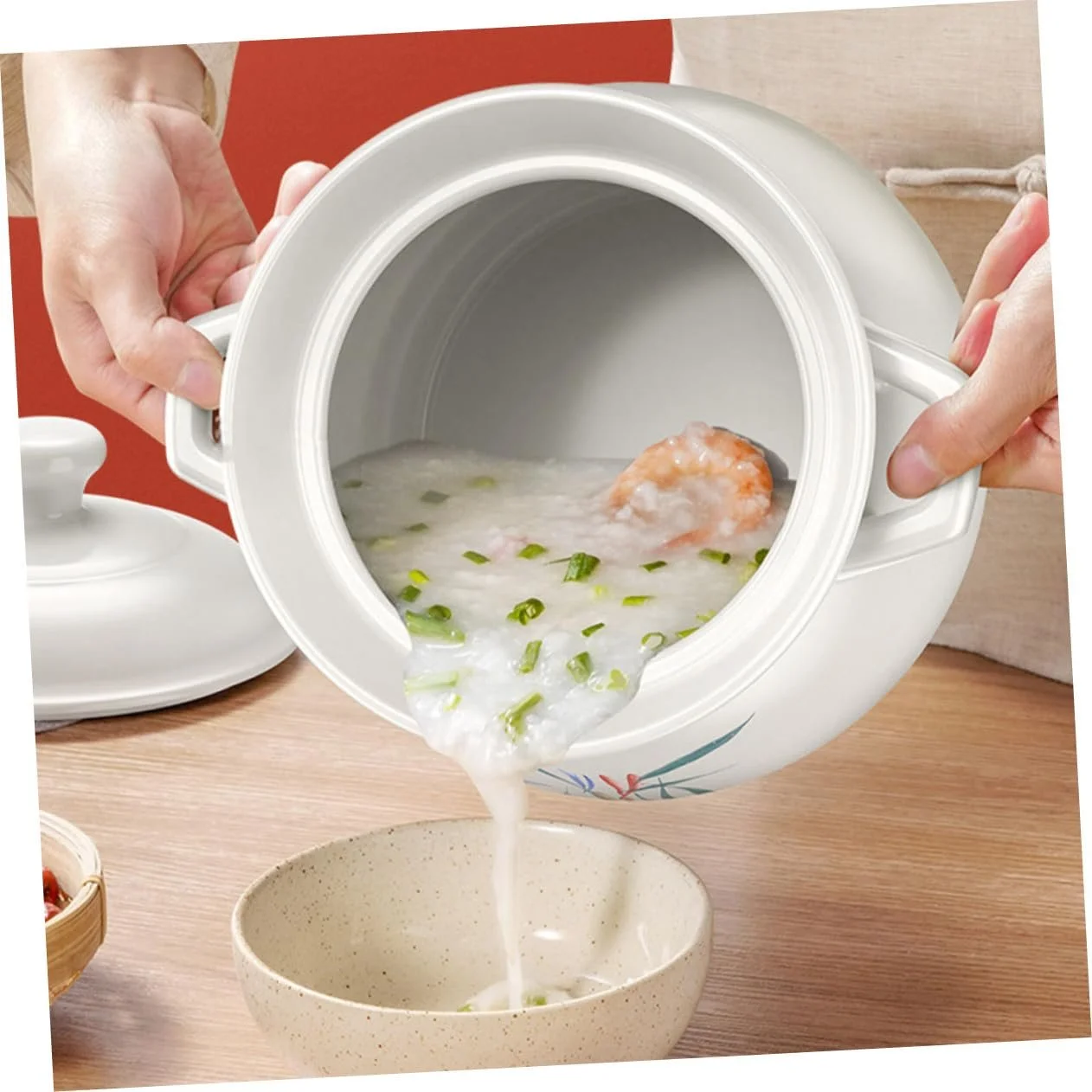 Каструля керамічна TOYANDONA для супу з скляною кришкою 2 л, фото №4 Каструля керамічна TOYANDONA для супу з скляною кришкою 2 л, фото №4