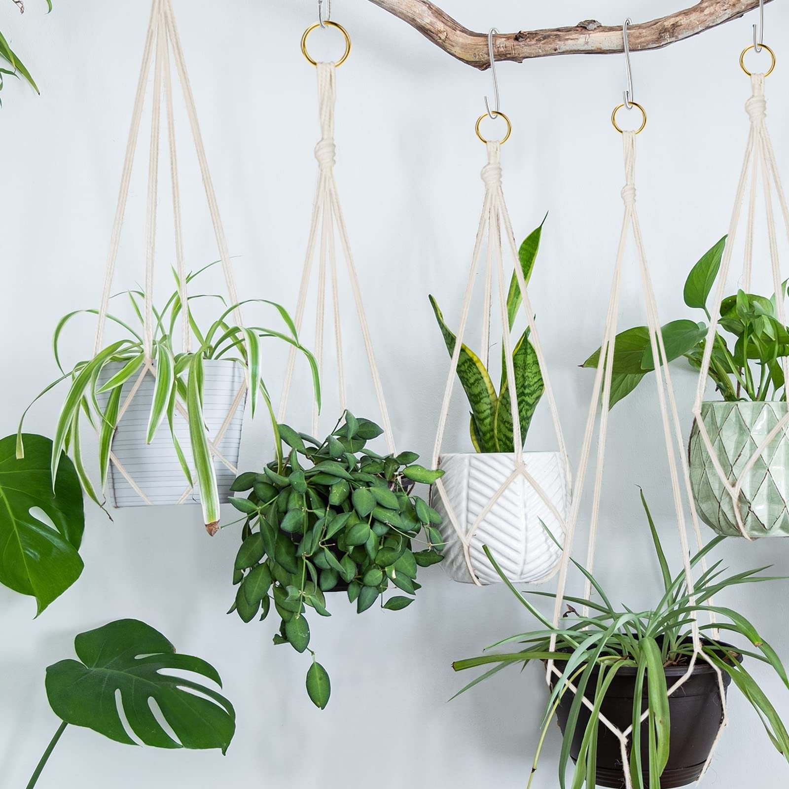 Підвісні кошики макраме Flintronic 4 шт. бавовняна мотузка, фото №7 Підвісні кошики макраме Flintronic 4 шт. бавовняна мотузка, фото №7