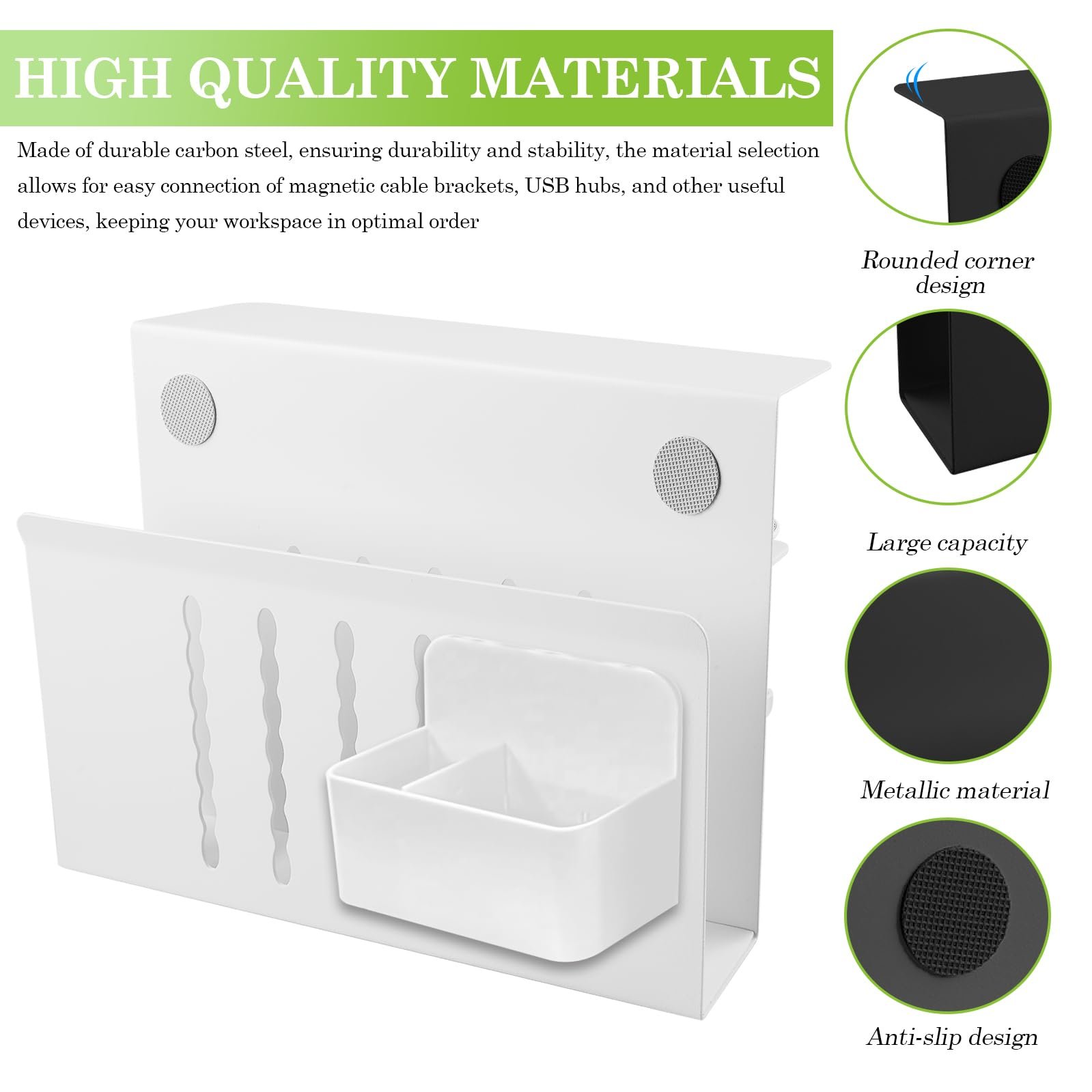 Настольный органайзер с держателем для ручек и держателем для ПК, для устройств толщиной до 4 см, идеально подходит для офиса и домашнего офиса (черный), фото №3