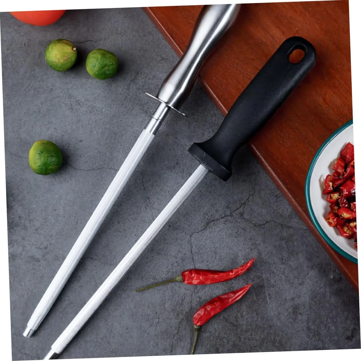 Мусат Zerodeko сталевий з ергономічною ручкою для кухонних ножів та інструментів, фото №3