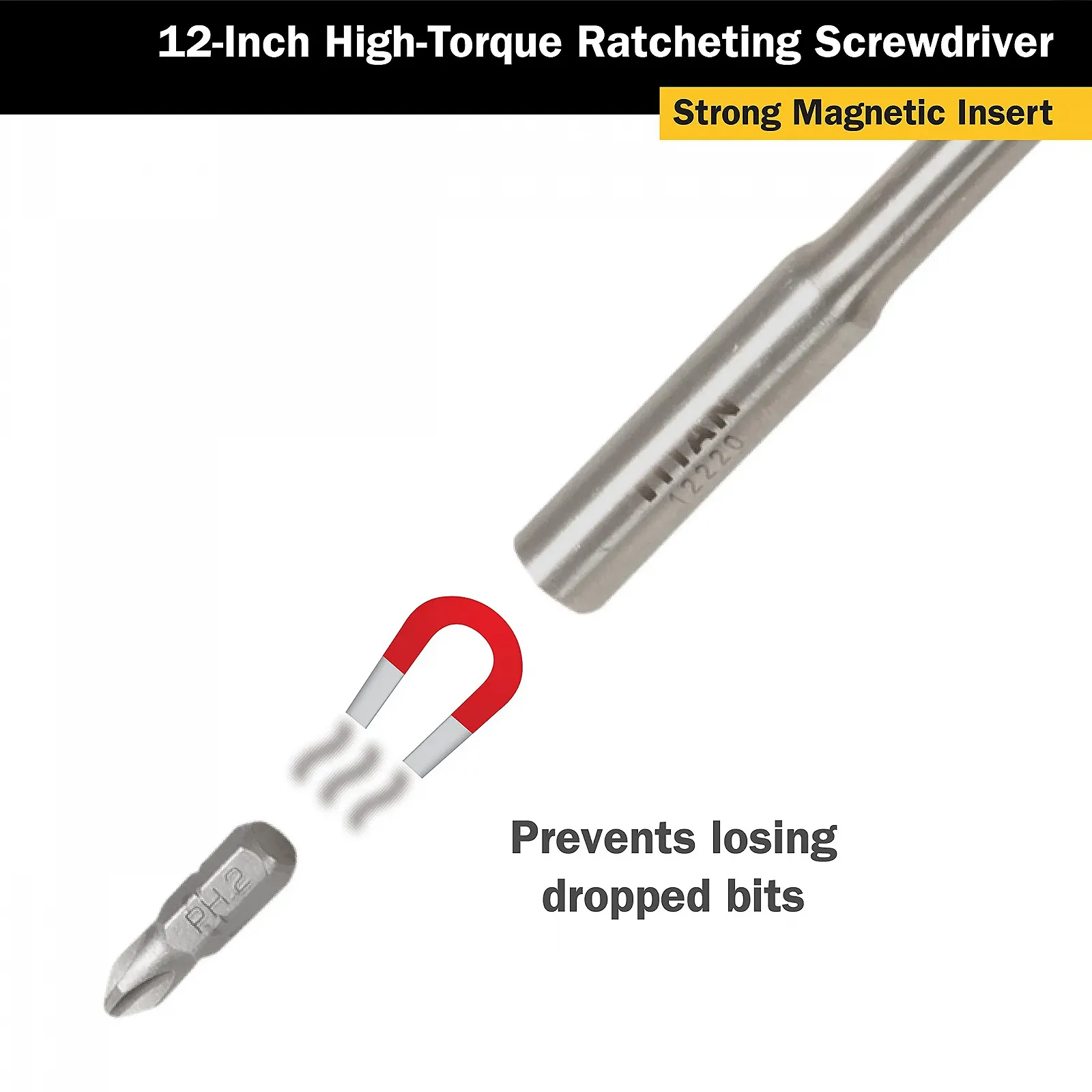 Викрутка з тріскачкою Titan Tools 12220 12 дюймів з високим крутним моментом різнокольорова, фото №5