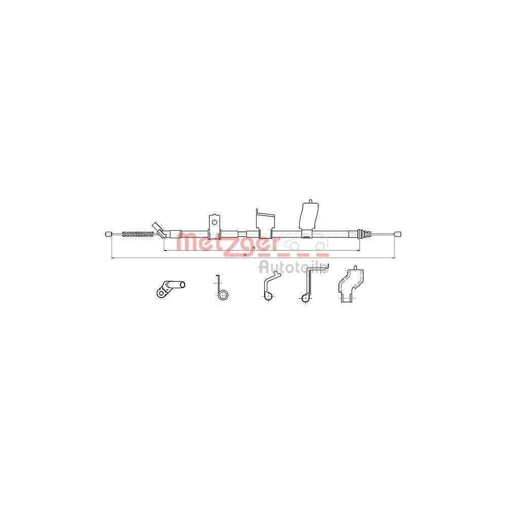 Трос стоянкового гальма METZGER 17.0327 для NISSAN, задній лівий, фото №1 Трос стоянкового гальма METZGER 17.0327 для NISSAN, задній лівий, фото №1