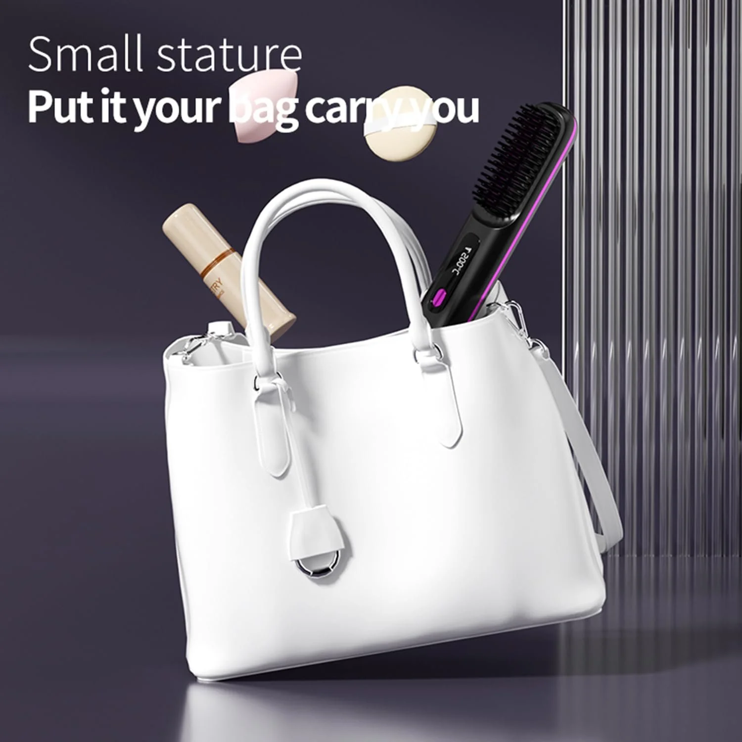 Щетка-выпрямитель Go Brush Pro Mini Portable Wireless LCD 2000mAh BK, фото №2 Щетка-выпрямитель Go Brush Pro Mini Portable Wireless LCD 2000mAh BK, фото №2