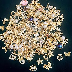 Украшения для ногтей Золото Memented Жемчуг Стразы Бантики Роскошные 3D украшения для ногтей Цветок Бабочка Металлические аксессуары для ногтей (A Pattern) synthetic.ua - Фото 1