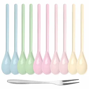 Набір Пластикових Ложок 10 штук, Кольорові - Фото 1