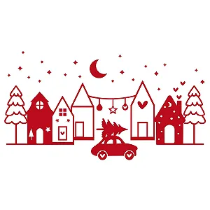 Наклейка на стіну GRAZDesign Christmas Wall and Window 74 x 40 см Red synthetic.ua - Фото 1