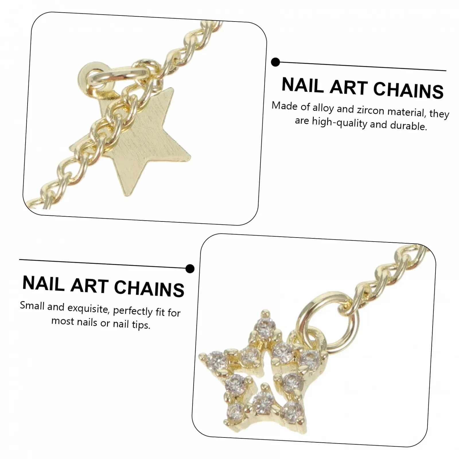 Цепочка для ногтей Beavorty 3 шт. Декор для маникюра, фото №9 Цепочка для ногтей Beavorty 3 шт. Декор для маникюра, фото №9