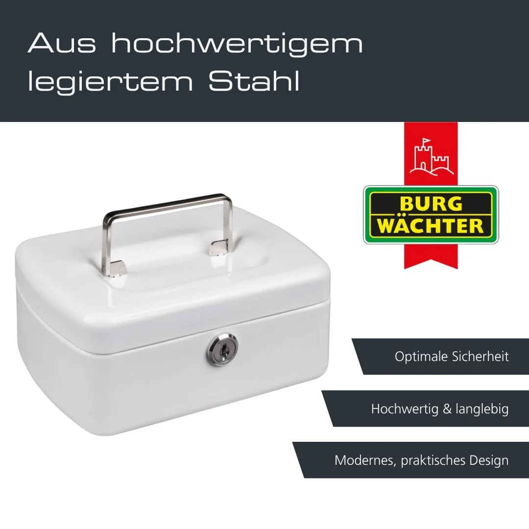 Кешбокс Burg-Wächter Office 2167 W зі вставкою для монет Білий, фото №3