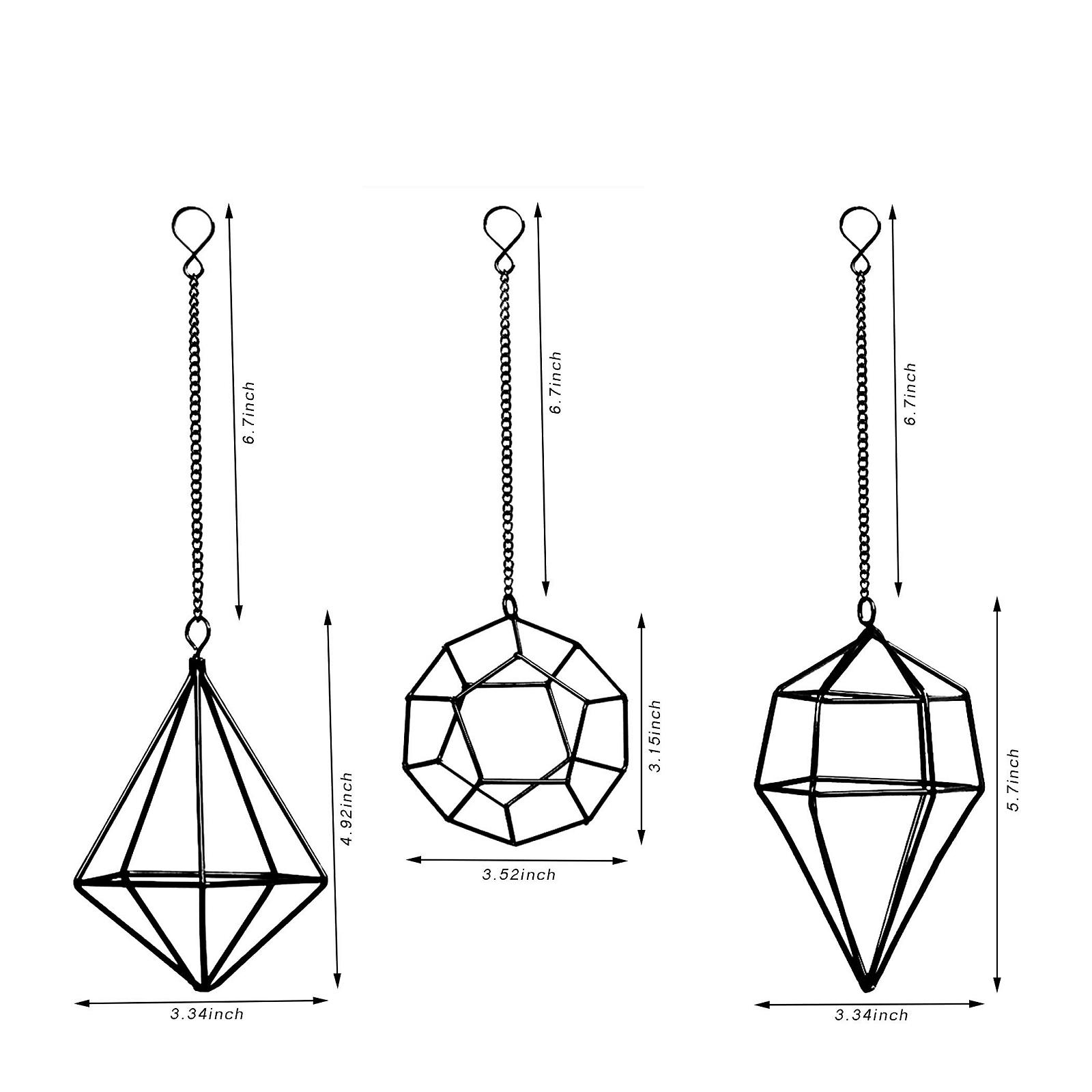 Тримачі для тилландсії геометричні металеві хіммелі набір із 6 шт. чорний, фото №2