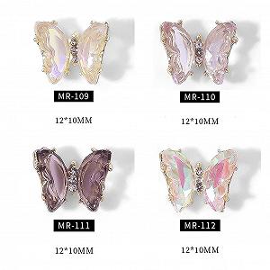 Стрази Метелики для нігтів, скляні прикраси, 12 кольорів synthetic.ua - Фото 1