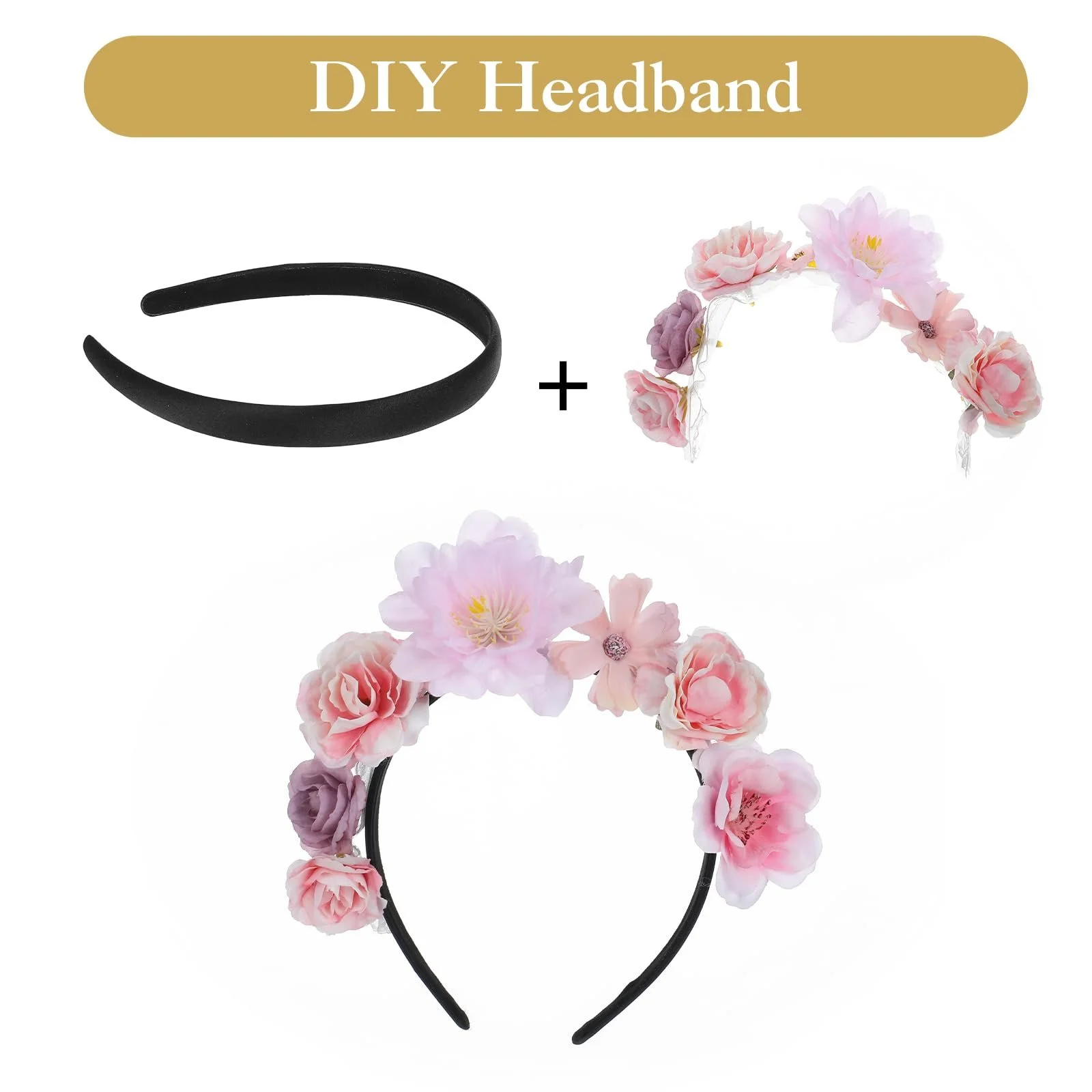 Обруч JIEYAO Набор из 3 черных атласных, фото №5 Обруч JIEYAO Набор из 3 черных атласных, фото №5