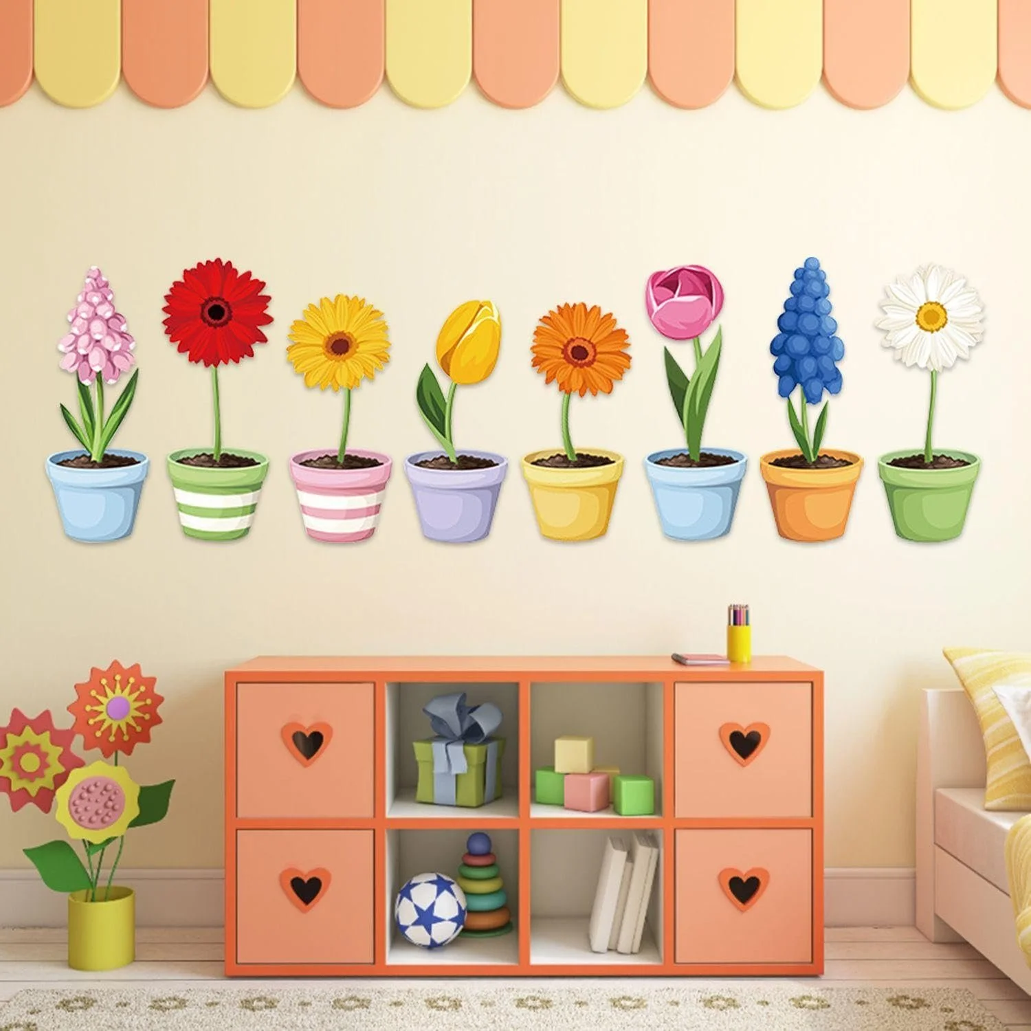 Настінні наклейки Flower Pot 2 набори 30 x 90 см Кольорові, фото №4