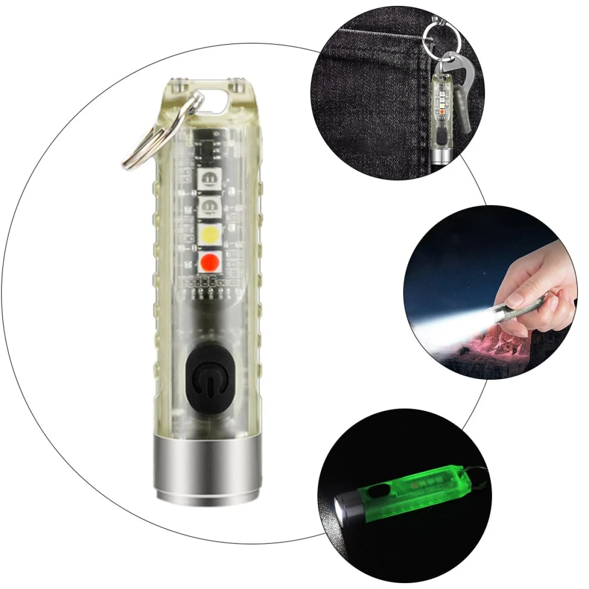 Ліхтарик USB зарядний малий LED брелок портативний для активного відпочинку легкий для кемпінгу та надзвичайних ситуацій, фото №7
