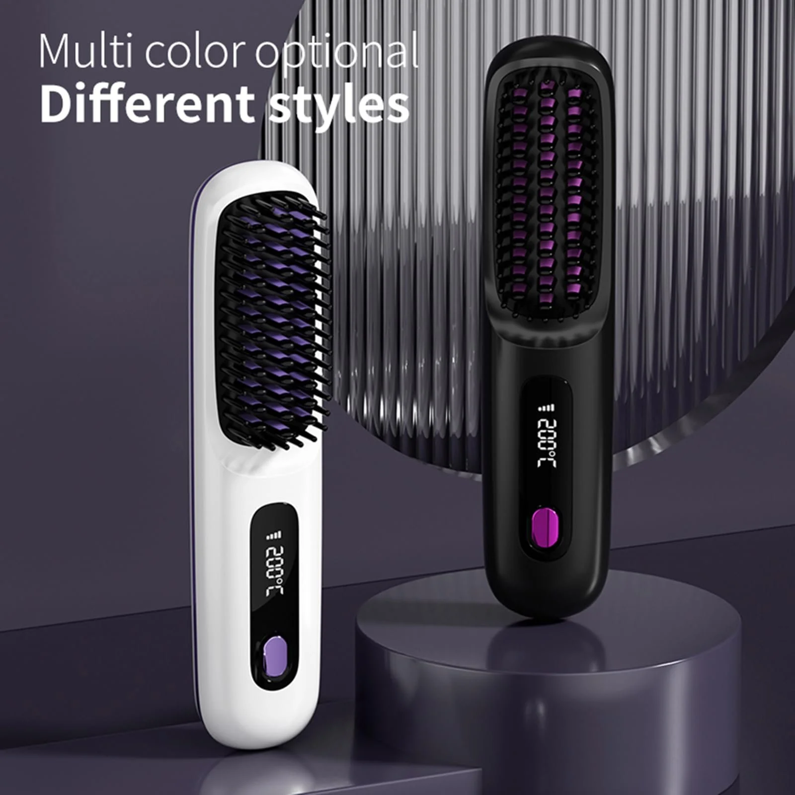 Портативна щітка-випрямляч Go Brush Pro акумуляторна Чорна, фото №7