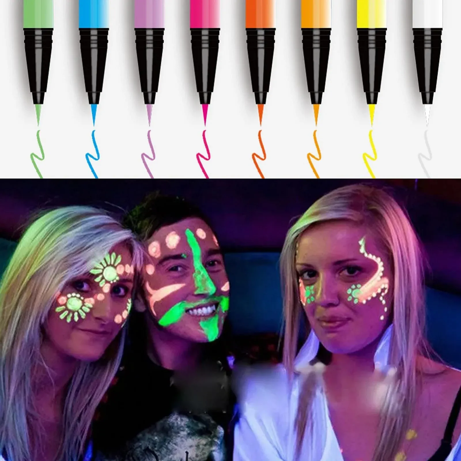 Набір підводок для очей UV, 8 кольорів, рідка, фото №2