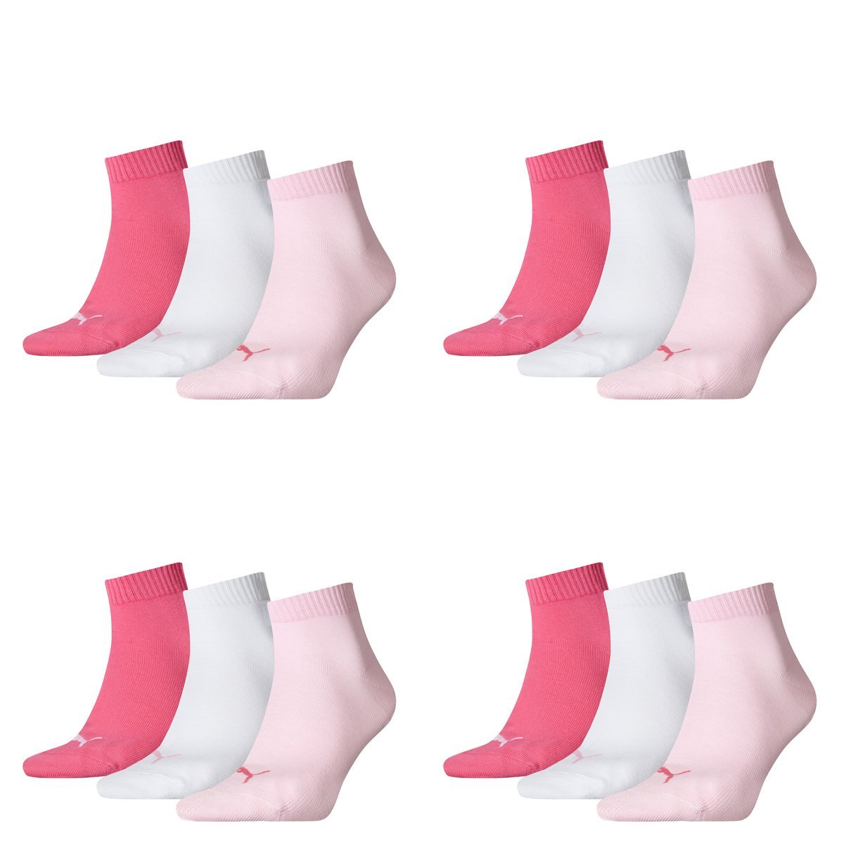 Носки PUMA Quarter Унисекс (3 пары) Plain 3p 39-42 Pink Lady, фото №1