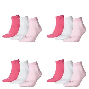 Шкарпетки PUMA Quarter Унісекс (3 пари) Plain 3p 39-42 Pink Lady - Фото 1