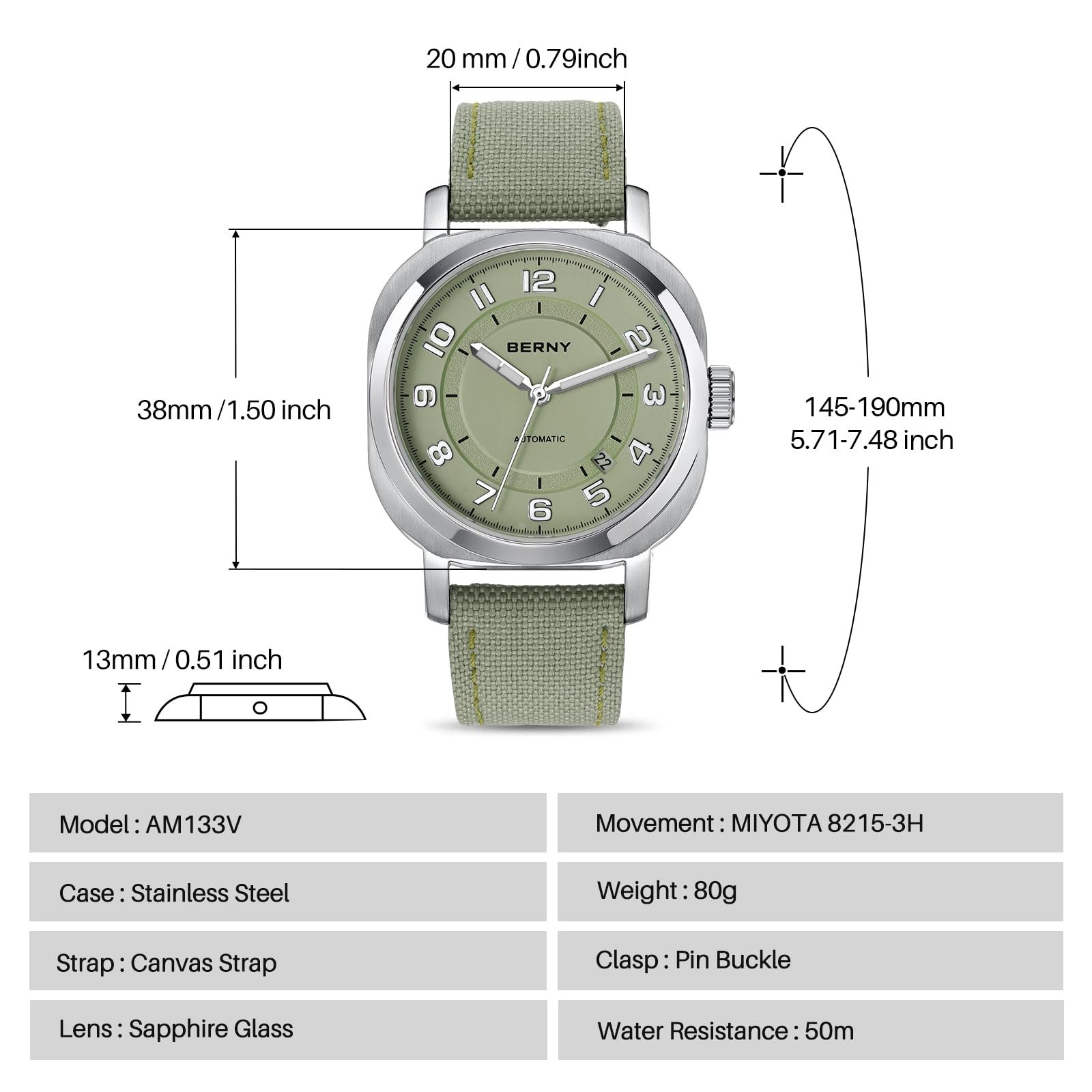 Механические часы BERNY Женские автоматические наручные часы Водонепроницаемые Роскошные часы Аналоговые Кварцевые часы из нержавеющей стали Sunray Dial, фото №6 Механические часы BERNY Женские автоматические наручные часы Водонепроницаемые Роскошные часы Аналоговые Кварцевые часы из нержавеющей стали Sunray Dial, фото №6