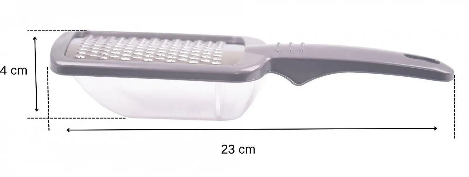 Терка OMAGO з контейнером для сиру, часнику, фруктів, овочів, маленька ручна, сірого кольору, фото №6