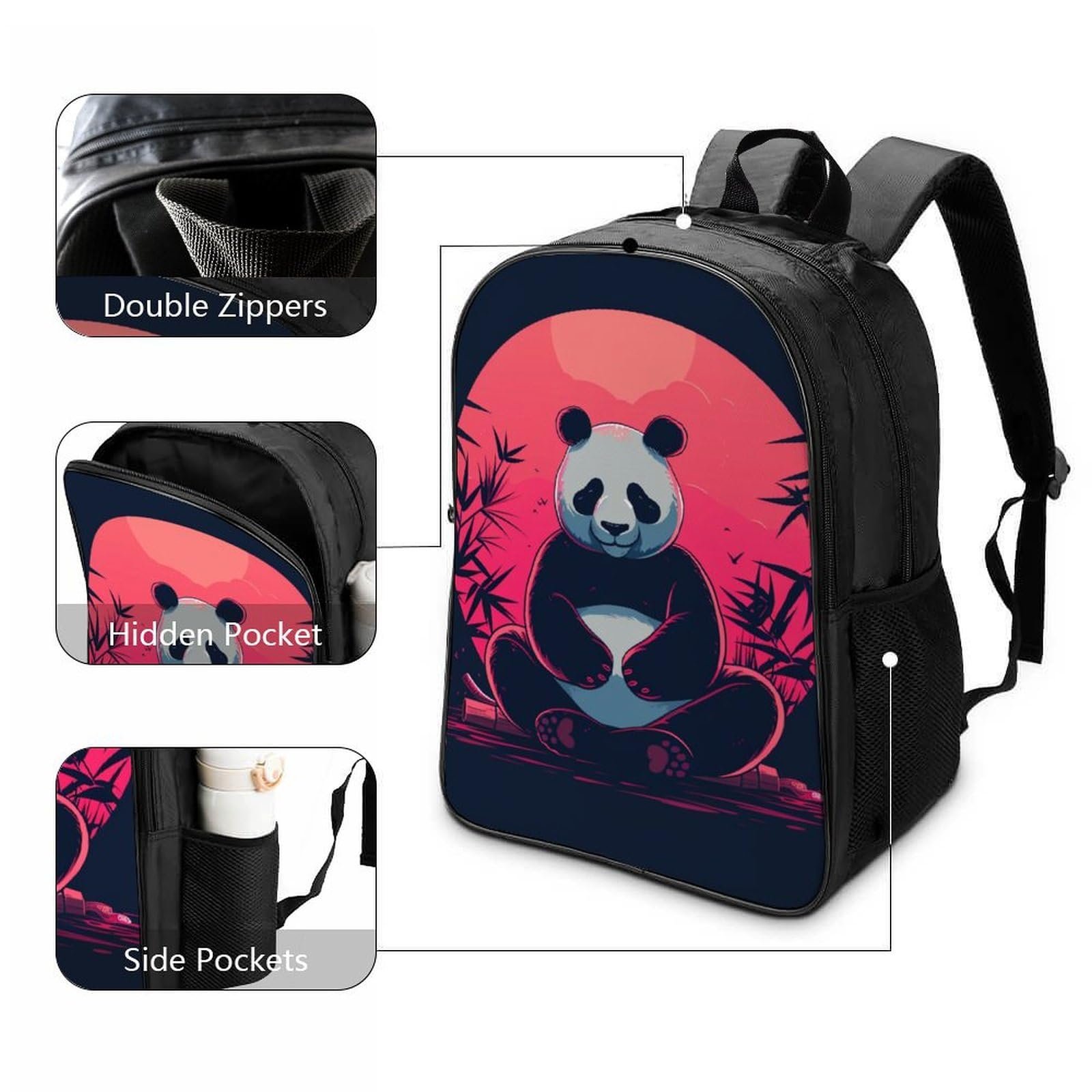 Рюкзак Panda школьный для мальчиков, подростков, водонепроницаемый, 40x28x16 см, фото №3