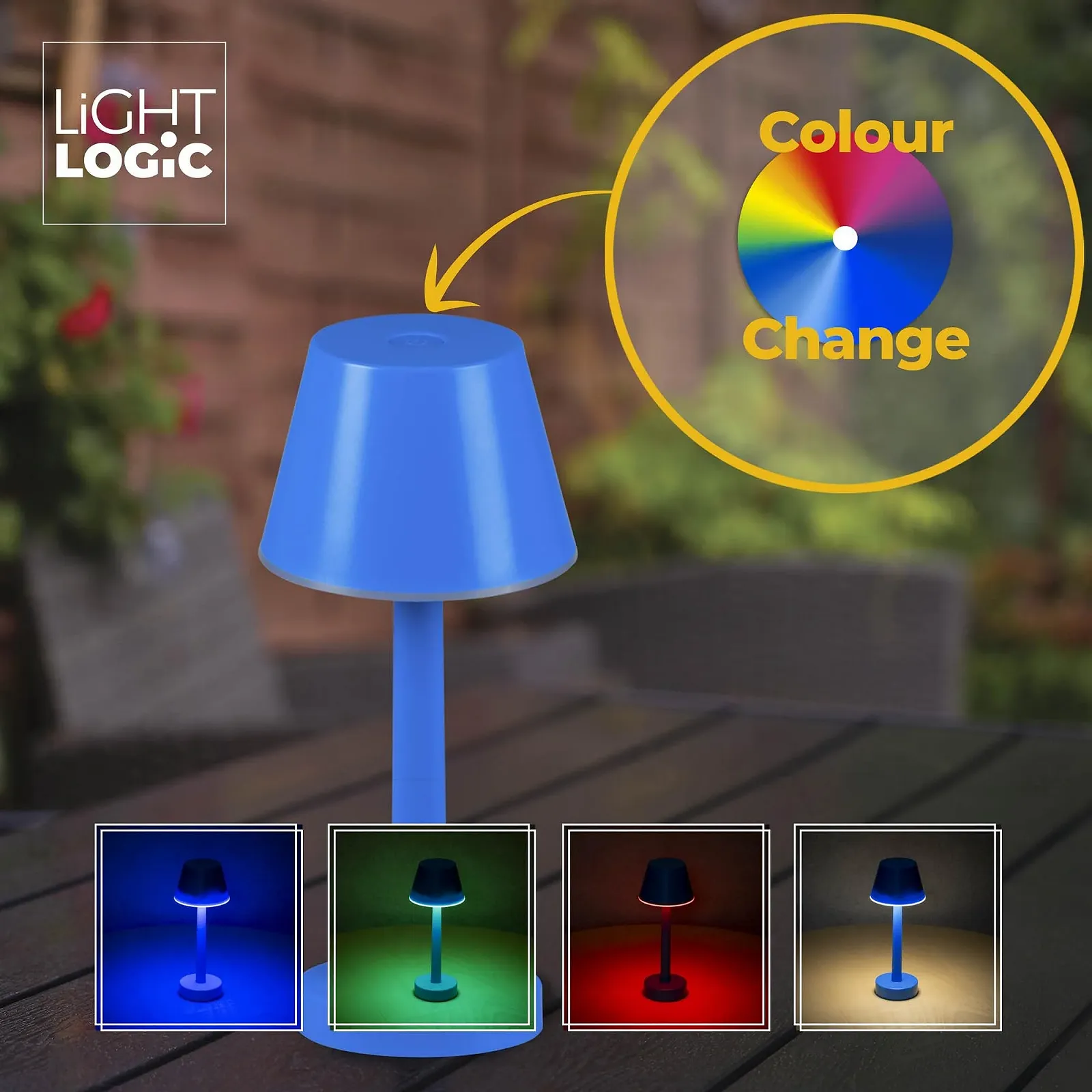 Настільна лампа LightLogic LL JERE DIM RGB BL Акумуляторна Синя, фото №9