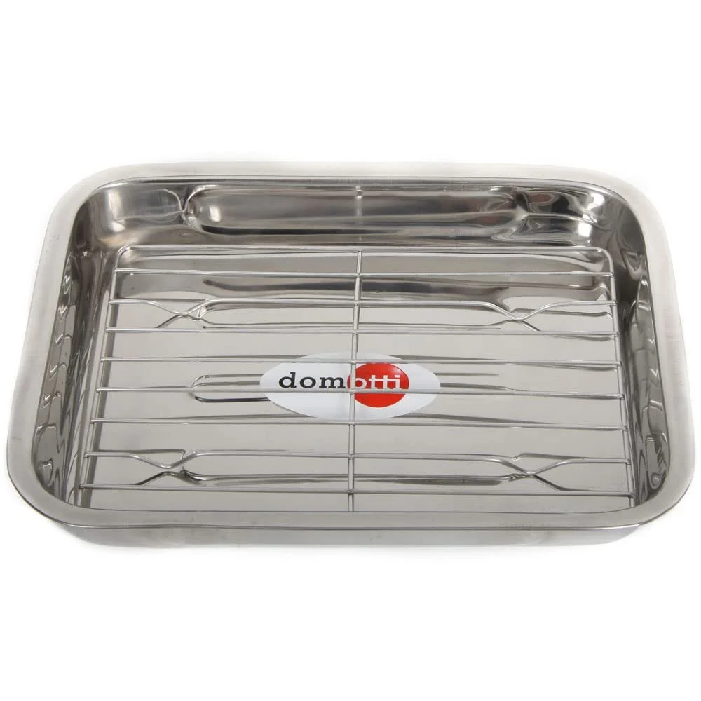 Форма для запекания DOMOTTI с решеткой 30 x 22 x 5 см Нержавеющая сталь Прямоугольная Сребристая, фото №3 Форма для запекания DOMOTTI с решеткой 30 x 22 x 5 см Нержавеющая сталь Прямоугольная Сребристая, фото №3