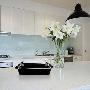 Набір форм для запікання Relaxdays 3 розміри прямокутні керамічні чорно-білі 6 x 33 x 20 см synthetic.ua - Фото 1