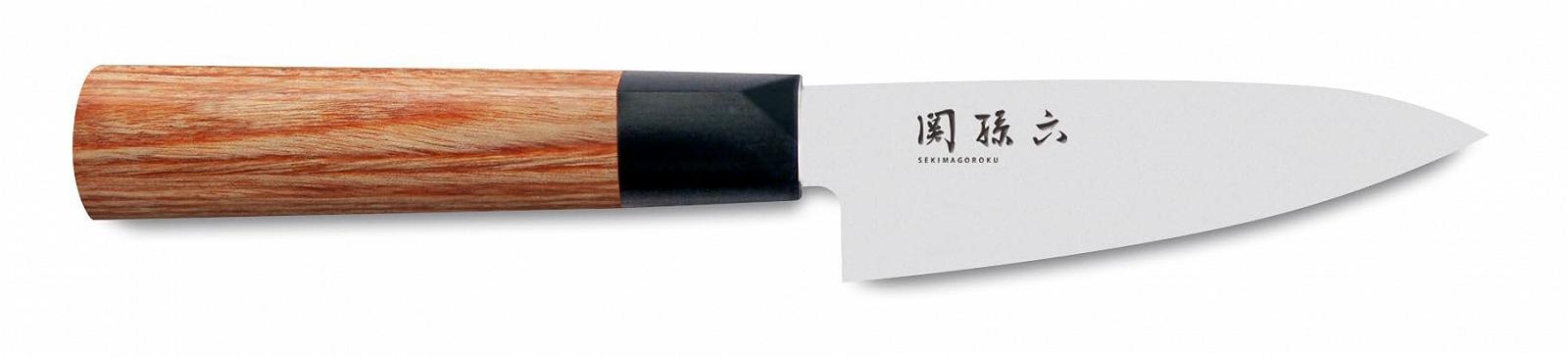 Набор ножей KAI Seki Magoroku Redwood, 3 японских ножа + разделочная доска из переработанной древесины (дуб), 34 x 21 см, фото №5