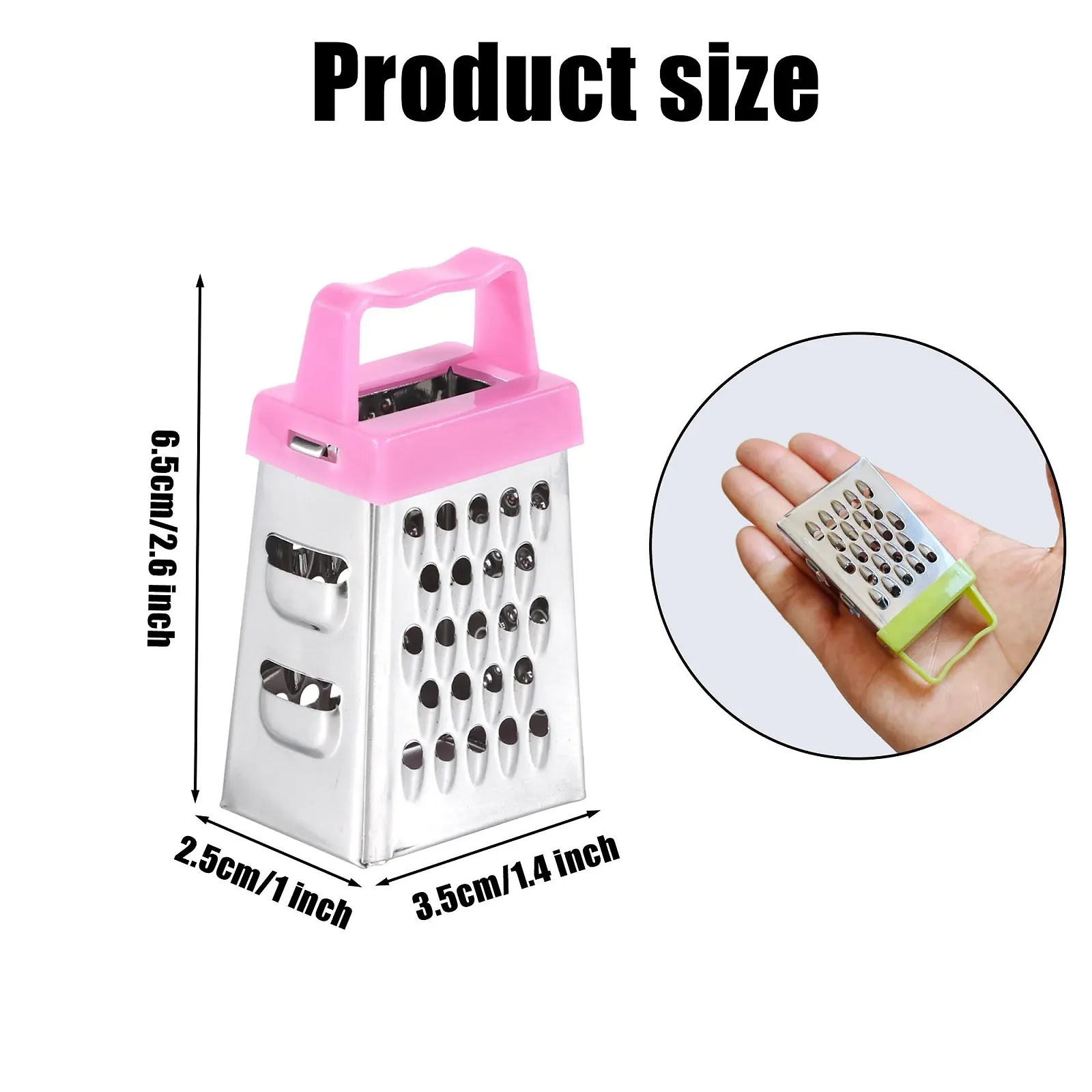 Набір міні-терок для сиру з нержавіючої сталі, 3 шт., фото №2 Набір міні-терок для сиру з нержавіючої сталі, 3 шт., фото №2