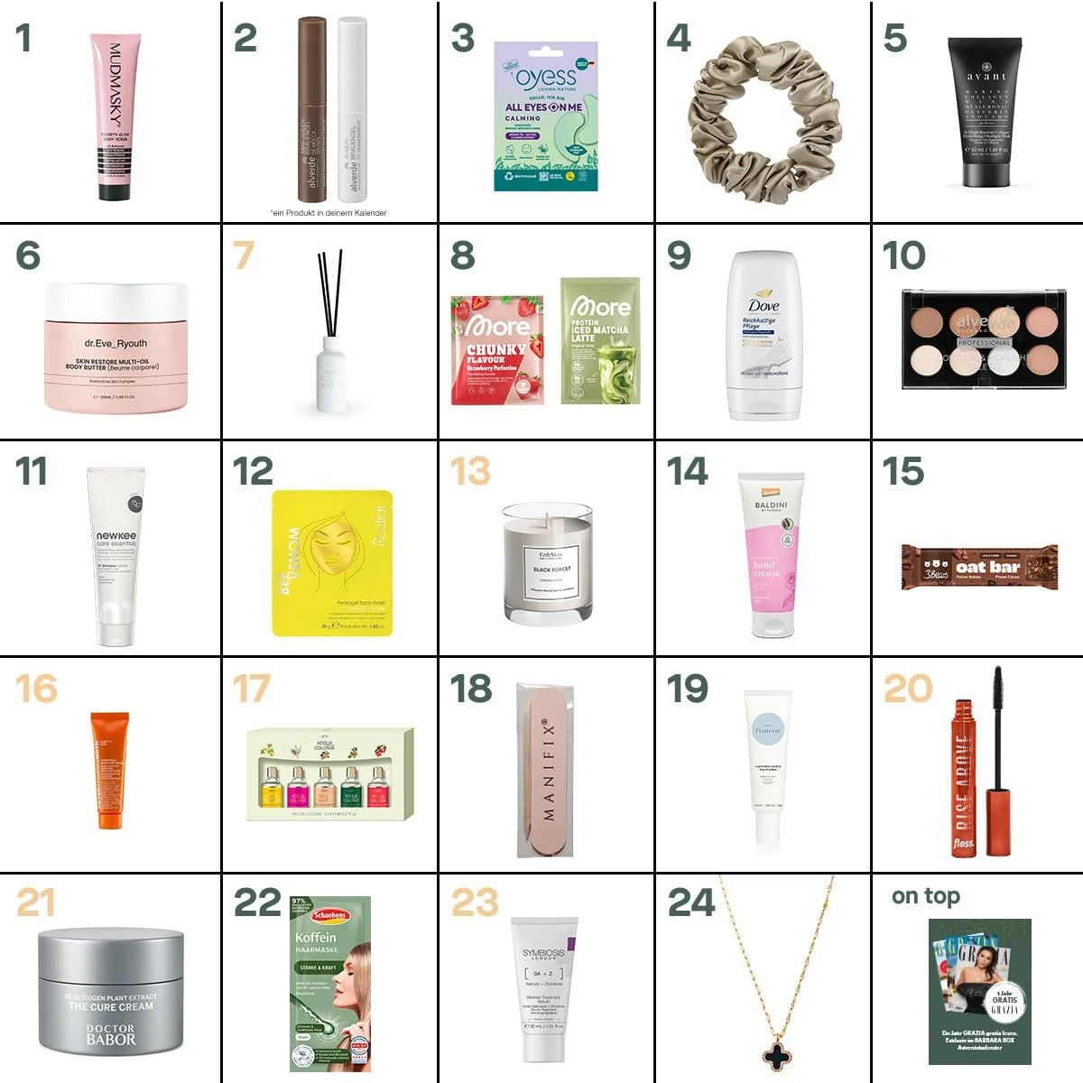 Адвент-календар Barbara Box 2025, 24 високоякісних товарів для краси, їжі та способу життя, фото №5