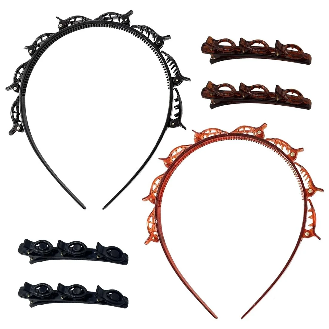 Набір обручів для волосся з кліпсами, 6 шт., фото №7