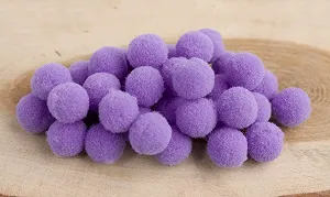 Помпоны для рукоделия Лентомания 15мм сиреневые бархатные 10шт POM15LLC - Фото 1