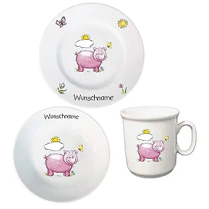 Детский Набор Посуды Персонализированный 3 предмета Фарфоровая synthetic.ua - Фото 1