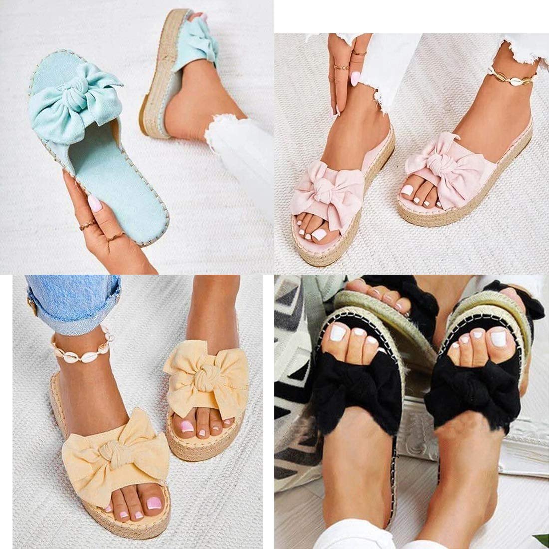 Шлепанцы CrEev Женские С бантом Летние Повседневные Удобные, фото №3