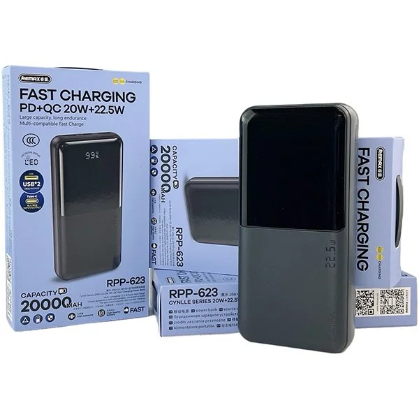 Повербанк 20000 мАг 22,5W Remax RPP-623, зі швидкою зарядкою PD+QC чорний, фото №7